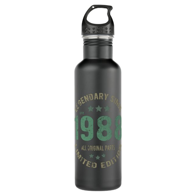 37 Year Old Bday 1988 Legend 37th Birthday Gift 710 Ml Water Bottle (Front)