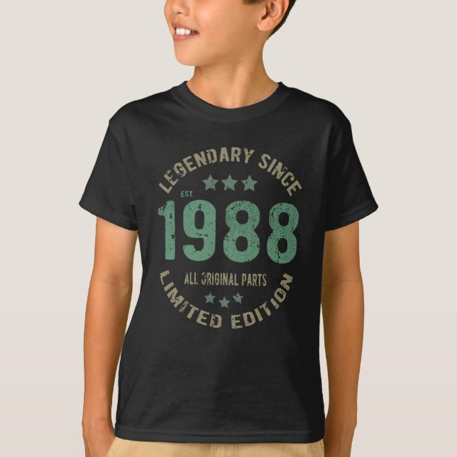 37 Year Old Bday 1988 Legend 37th Birthday Gift T-Shirt (Front)