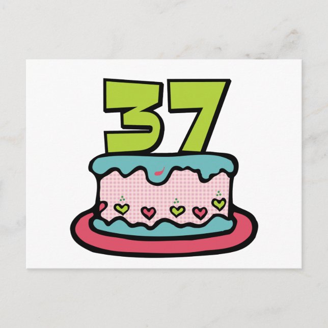 37 Year Old Birthday Cake Postcard (Front)