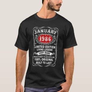 37 Year Old Born In 1986 January 37th Birthday Re T-Shirt