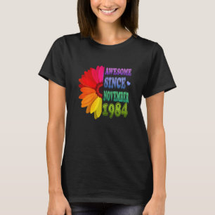 37 Year Old Floral Awesome Since November 1984 37t T-Shirt