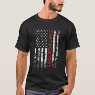 37 Year Old Vintage 1985 American Flag 37th Birth T-Shirt
