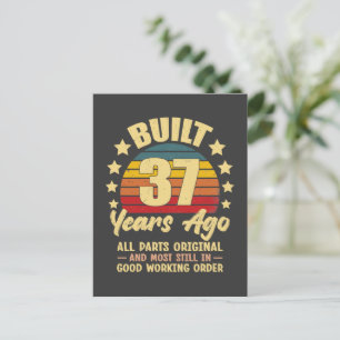 37 Years Ago All Parts Original 37th Birthday Postcard