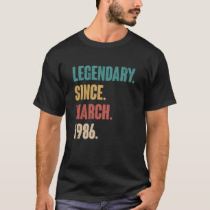 37 Years Old Vintage 1986 Birthday March 37th Deco T-Shirt