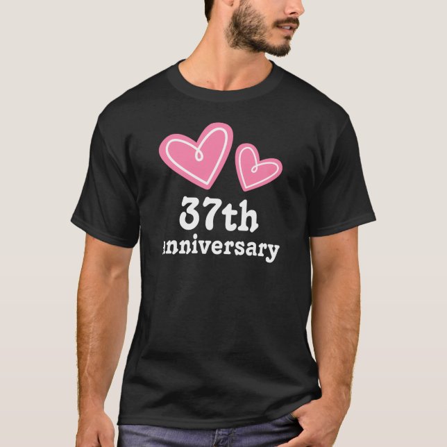 37th Anniversary Gift Hearts T-Shirt (Front)
