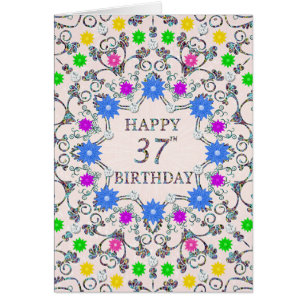 37th Birthday Abstract Flowers 