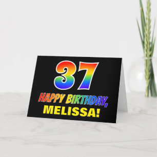 37th Birthday: Bold, Fun, Simple, Rainbow 37 Card