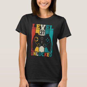 37th Birthday Gaming Birthday Level 37 Unlocked T-Shirt