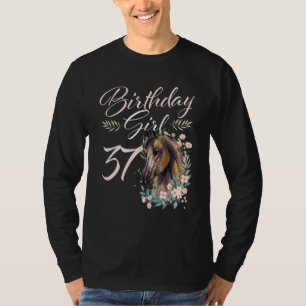 37th Birthday Girl Horse 37 Years Old Bday T-Shirt