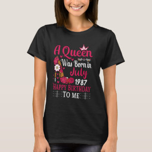 37th Birthday High Heel A Queen Was Born In July 1 T-Shirt
