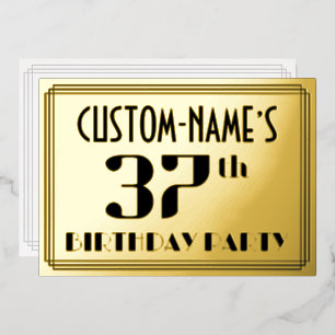 37th Birthday Party: Art Deco Look “37” and Name