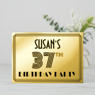 37th Birthday Party — Art Deco Style “37” & Name