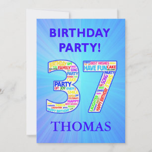 37th Birthday Party Invitation Add a Name