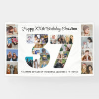 37th Birthday Party Number 37 Photo Collage