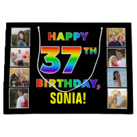 37th Birthday: Rainbow Text, Custom Photos & Name