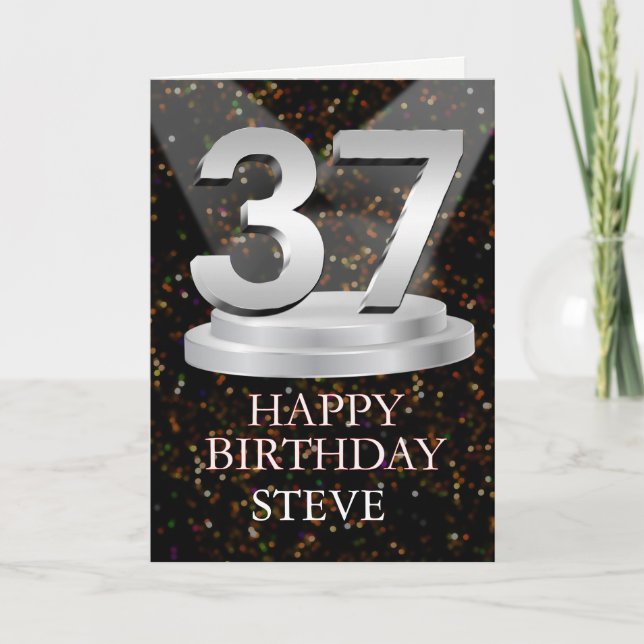 37th Birthday Spotlights Add A Name Card (Front)