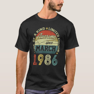 37th Birthday Tees 37 Year Old Awesome Since March