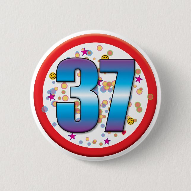 37th Birthday v2 6 Cm Round Badge (Front)