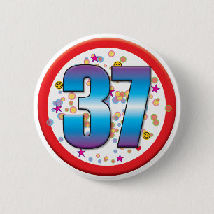 37th Birthday v2 6 Cm Round Badge