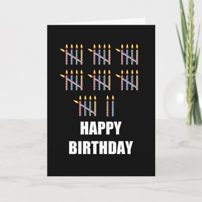 37th Birthday with Candles Card (Front)