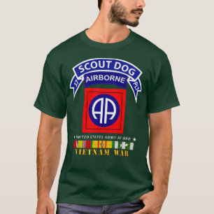 37th Scout Dog Platoon 82nd Div w VN SVC T-Shirt