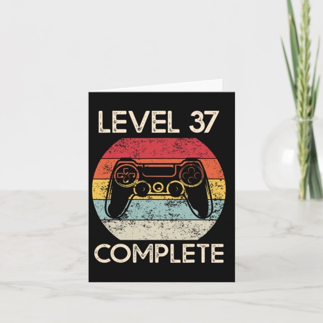 37th Wedding Anniversary Couples Husbynd Gamer Fun Card (Front)