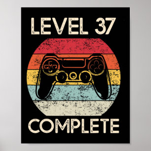 37th Wedding Anniversary Couples Husbynd Gamer Fun Poster