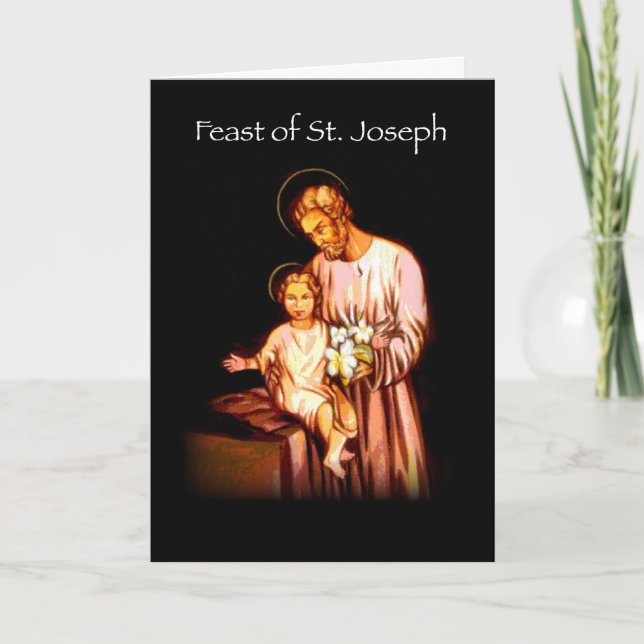 3821 Feast of St. Joseph Black Card (Front)