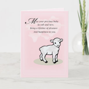 3832 Baby Girl Lamb Congratulations Card