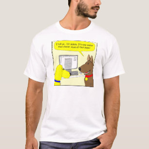 386 delete homework dog cartoon T-Shirt