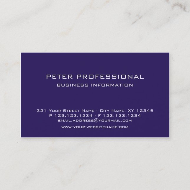 38 Modern Professional Business Card plum colour (Front)