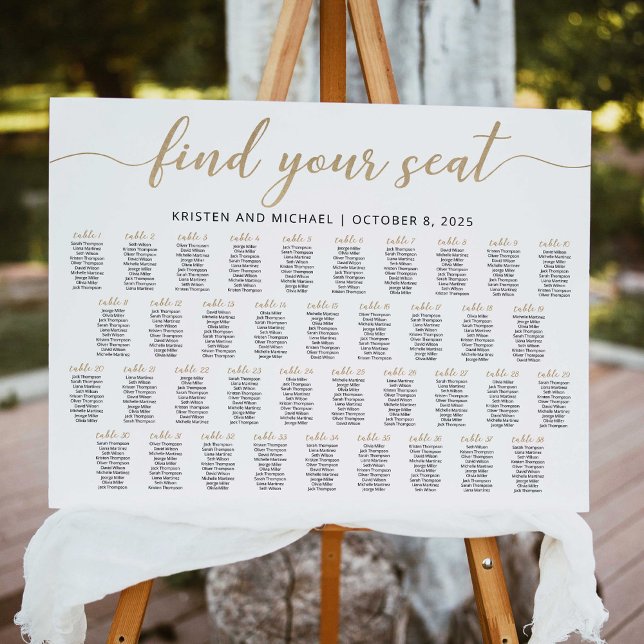 38 Tables Find Your Seat Seating Chart Plan (Creator Uploaded)