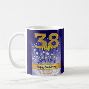 38 Year CUSTOM Recovery Anniversary Bold Numeral Coffee Mug