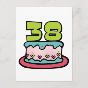 38 Year Old Birthday Cake Postcard