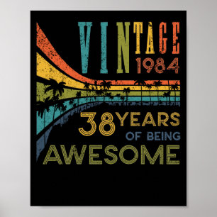 38 Year Old Birthday Vintage 1984 38th Birthday Poster
