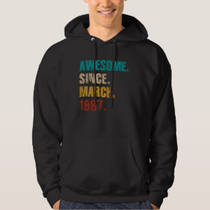 38 Year Old Vintage Awesome Since March 1987 38th Hoodie