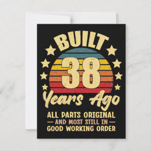 38 Years Ago All Parts Original 38th Birthday Card