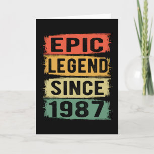 38 Years Old Bday 1987 Epic Legend 38th Birthday Card