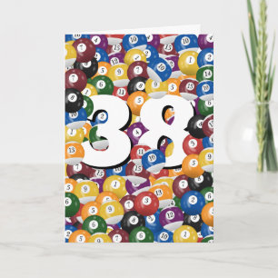 38th Birthday Billiard Balls  Card