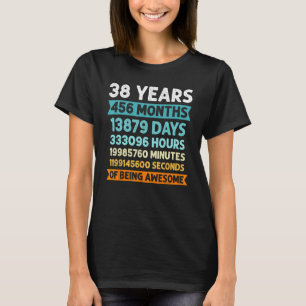38th Birthday Gifts 38 Years Old 456 Months Vintag T-Shirt
