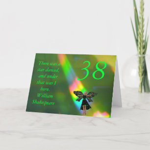 38th Birthday Green Fairy Willam Shakepeare Quote Card