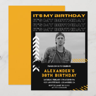 38th birthday invitations Men Photo Spray paint