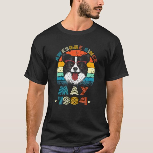 38th Birthday Love Border Collie Dog 38 Years Sinc T-Shirt (Front)