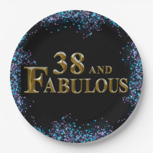 38th Birthday Paper Plate