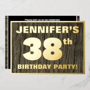 38th Birthday Party: Bold, Faux Wood Grain Pattern