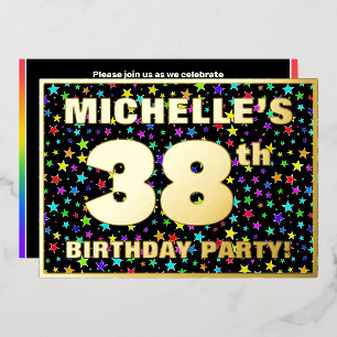 38th Birthday Party — Fun, Colourful Stars Pattern