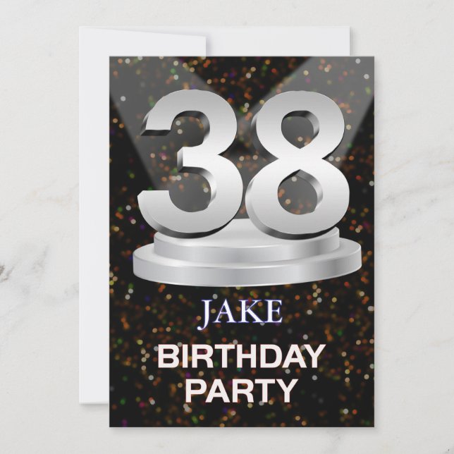 38th Birthday Party Invitation Add a Name (Front)