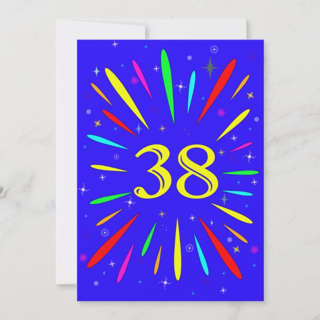 38th Birthday Party Invitation Explosion  (Front)