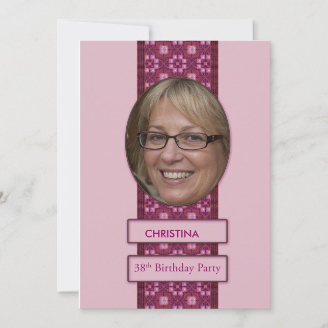 38th Birthday Party Invitation Picture and Name (Front)