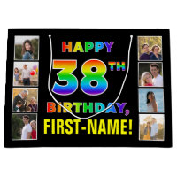 38th Birthday: Rainbow Text, Custom Photos & Name